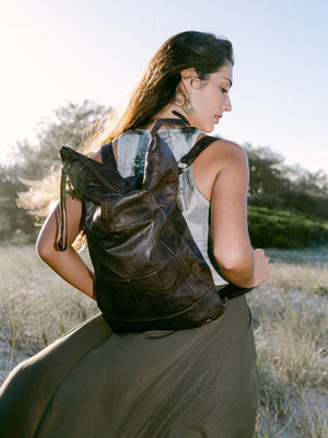 Leather Geo Pack - Brown